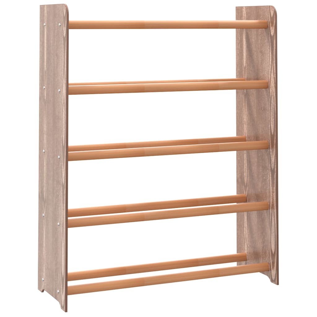 Vidaxl schoenenrek 65x24x81 cm bewerkt hout bruin