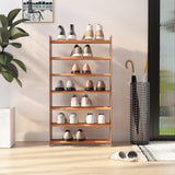 Vidaxl schoenenrek 65x24x117 cm bewerkt hout bruin