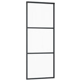 VidaXL Schuifdeur met beslag 76x205 cm aluminium en ESG-glas