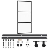 VidaXL Schuifdeur met beslag 90x205 cm aluminium en ESG-glas