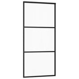 VidaXL Schuifdeur met beslag 90x205 cm aluminium en ESG-glas