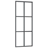 VidaXL Schuifdeur met beslag 76x205 cm aluminium en ESG-glas