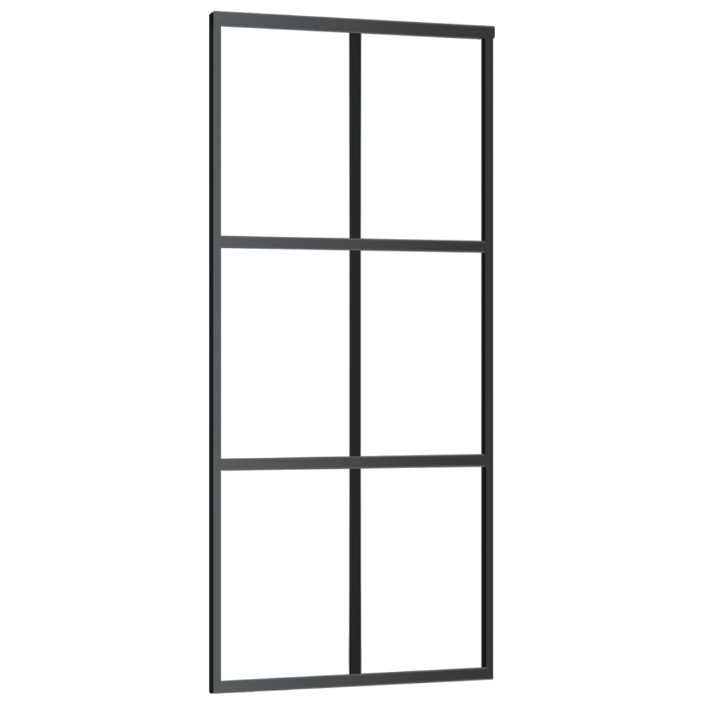 VidaXL Schuifdeur met beslag 90x205 cm aluminium en ESG-glas