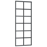 VidaXL Schuifdeur met beslag 76x205 cm aluminium en ESG-glas