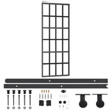 Vidaxl schuifdeur met beslag 76x205 cm aluminium en esg-glas