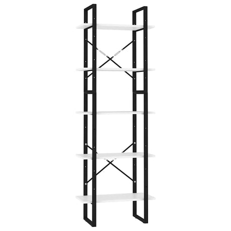 Vidaxl boekenkast met 5 schappen 60x30x175 cm bewerkt hout wit