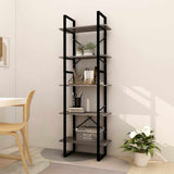 Vidaxl boekenkast met 5 schappen 60x30x175 cm massief grenenhout grijs