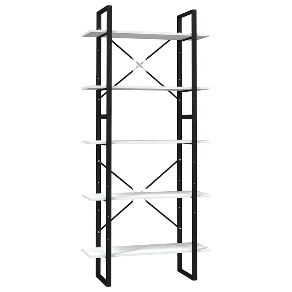 Vidaxl boekenkast met 5 schappen 80x30x175 cm grenenhout wit