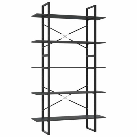 Vidaxl boekenkast met 5 schappen 100x30x175 cm bewerkt hout grijs