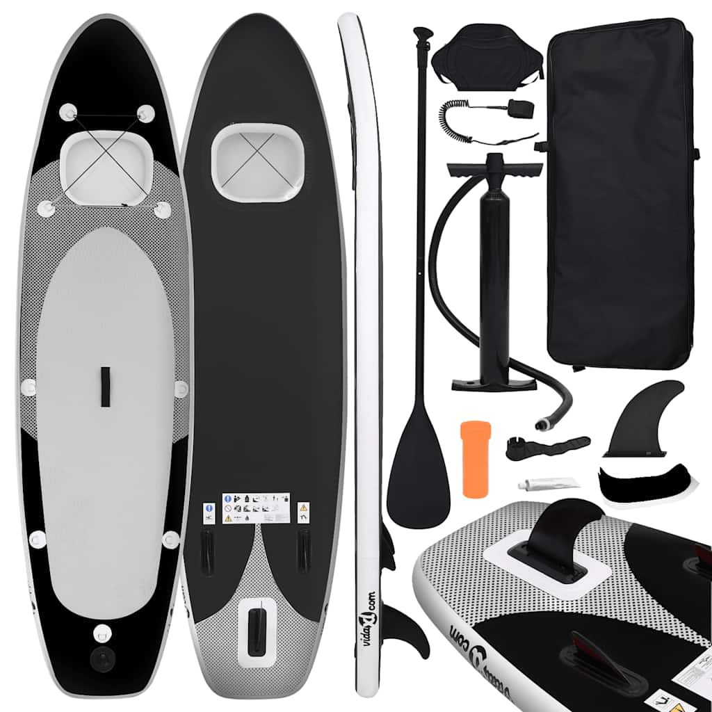 Vidaxl stand up paddleboardset opblaasbaar 360x81x10 cm zwart