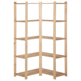 Vidaxl hoekopbergrek 5-laags 82,5x82,5x170 cm massief grenenhout
