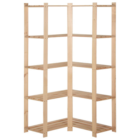 Vidaxl hoekopbergrek 5-laags 82,5x82,5x170 cm massief grenenhout