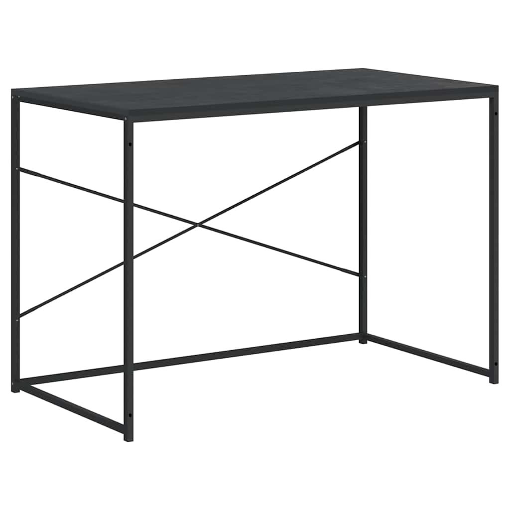 Vidaxl computerbureau 110x60x70 cm bewerkt hout zwart