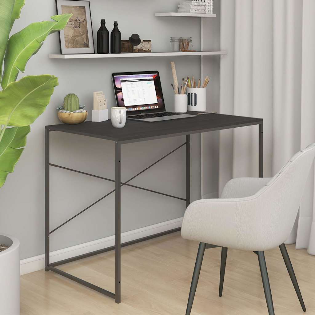 Vidaxl computerbureau 110x60x70 cm bewerkt hout zwart