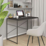 Vidaxl computerbureau 110x60x70 cm bewerkt hout zwart