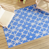 VidaXL Buitenkleed 140x200 cm polypropeen blauw en wit