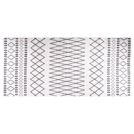 Vidaxl vloerkleed wasbaar anti-slip 80x300 cm zwart en wit