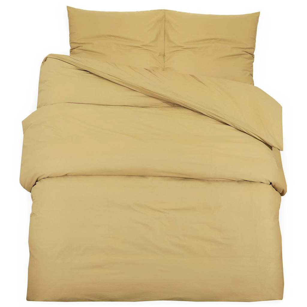 Vidaxl dekbedovertrekset lichtgewicht 155x220 cm microvezel taupe