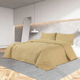 Vidaxl dekbedovertrekset lichtgewicht 155x220 cm microvezel taupe