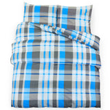 Vidaxl dekbedovertrekset 200x220 cm katoen blauw en grijs