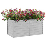 Vidaxl plantenbak verhoogd 160x80x77 cm gegalvaniseerd staal zilver