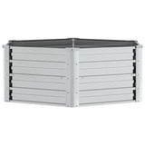 Vidaxl plantenbak verhoogd 129x45 cm gegalvaniseerd staal zilverkleur