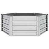 Vidaxl plantenbak verhoogd 129x45 cm gegalvaniseerd staal zilverkleur