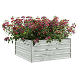 Vidaxl plantenbak verhoogd 100x100x45 cm gegalvaniseerd staal zilver