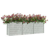 Vidaxl plantenbak verhoogd 240x40x77 cm gegalvaniseerd staal zilver