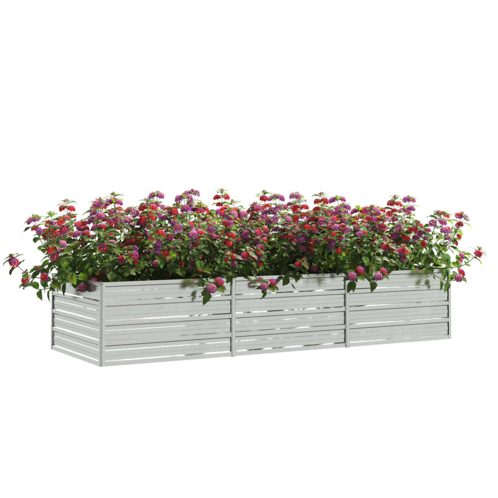 Vidaxl plantenbak verhoogd 240x80x45 cm gegalvaniseerd staal zilver