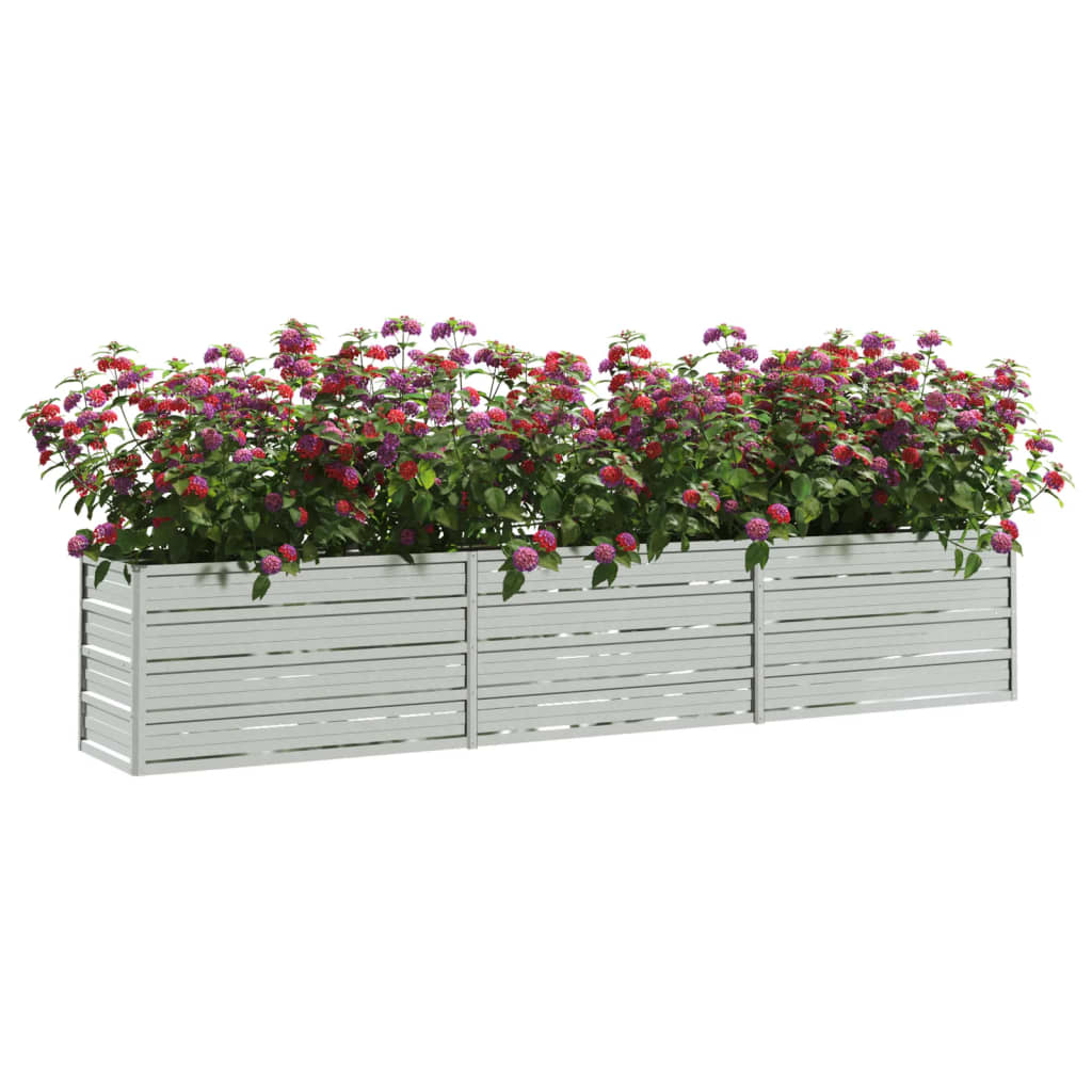 Vidaxl plantenbak verhoogd 240x40x45 cm gegalvaniseerd staal zilver