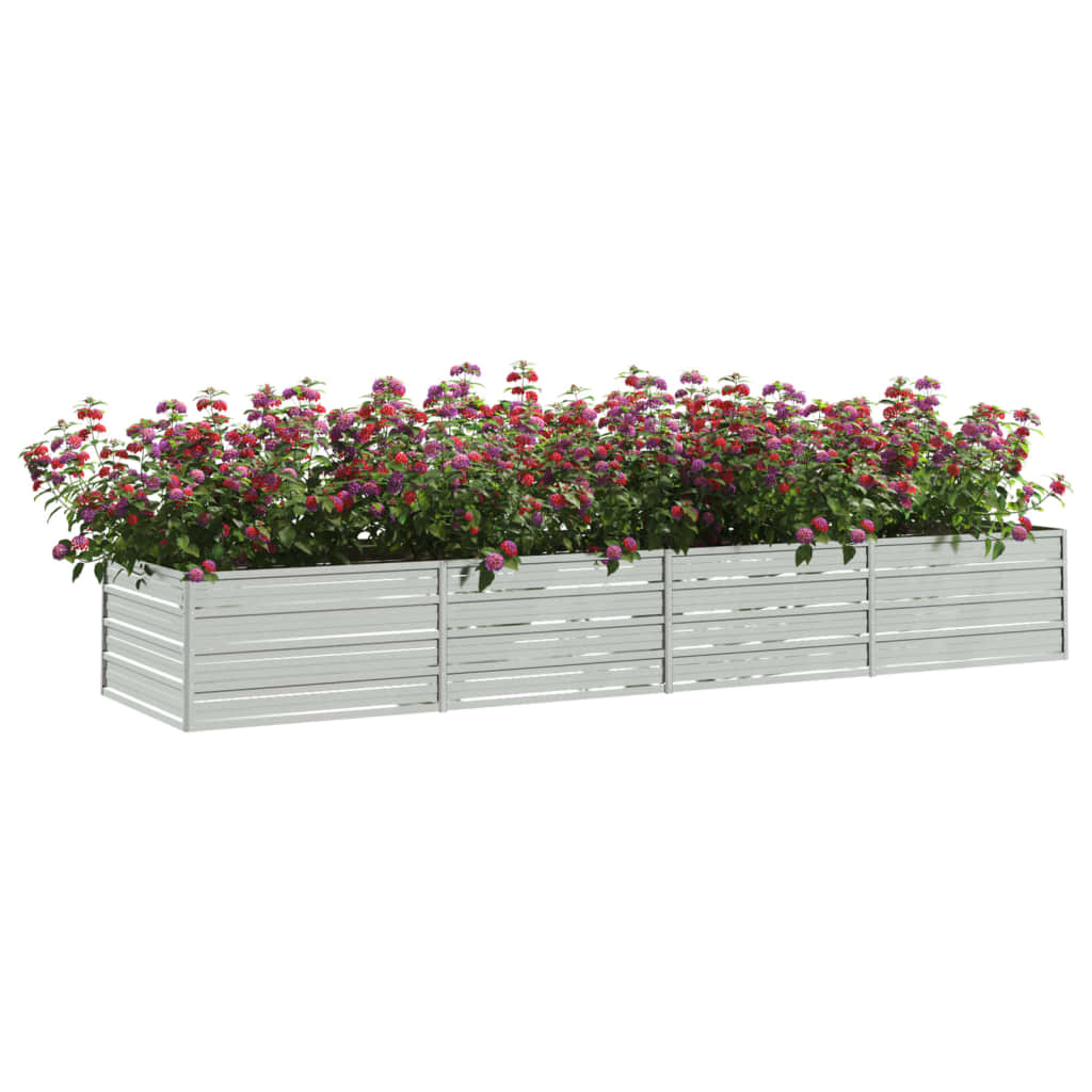 Vidaxl plantenbak verhoogd 320x80x45 cm gegalvaniseerd staal zilver