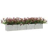 Vidaxl plantenbak verhoogd 320x40x45 cm gegalvaniseerd staal zilver