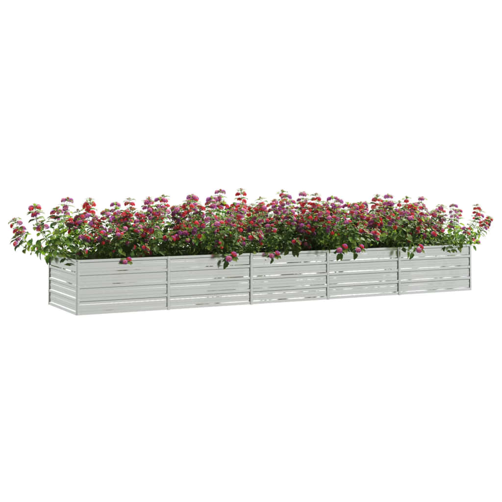 Vidaxl plantenbak verhoogd 400x80x45 cm gegalvaniseerd staal zilver