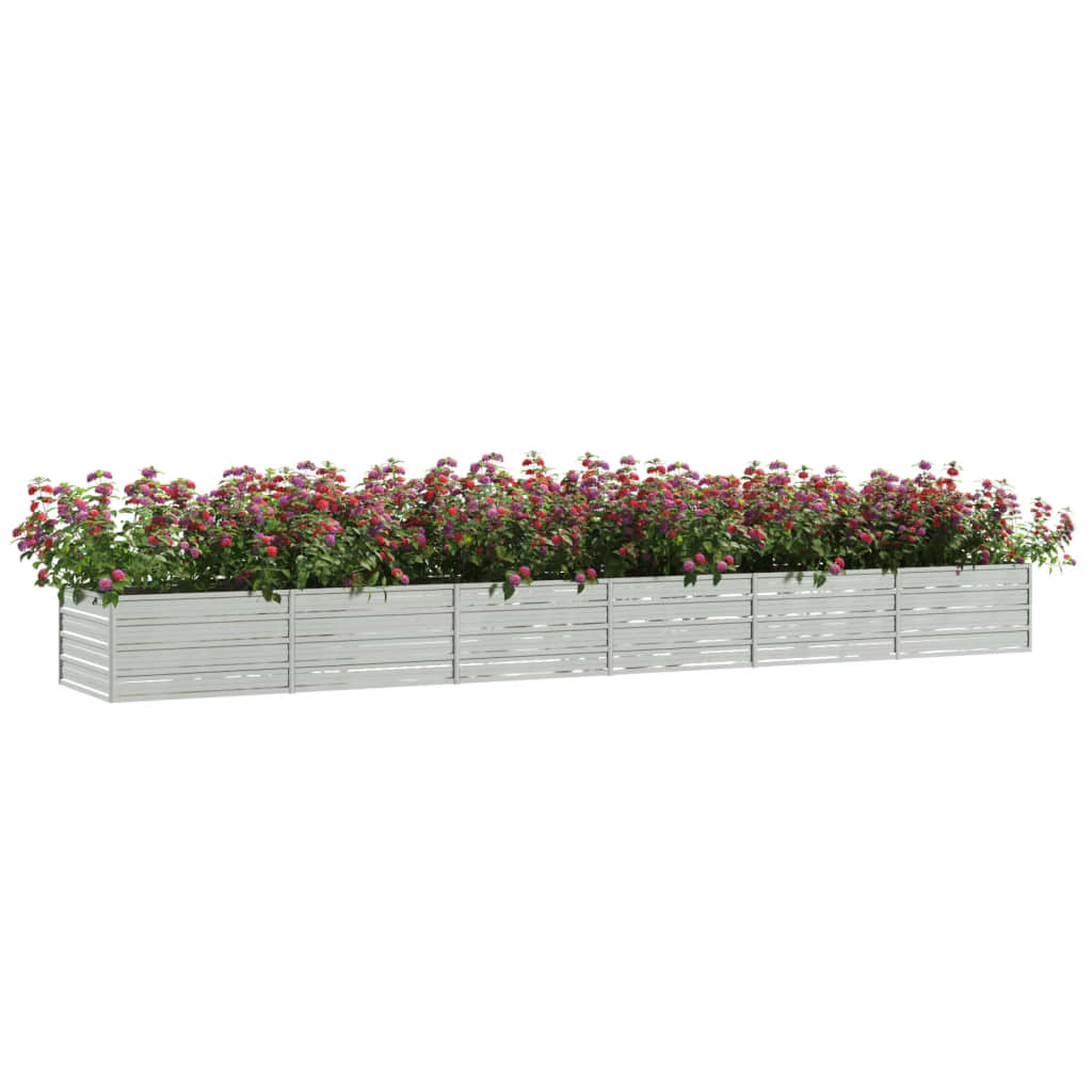 Vidaxl plantenbak verhoogd 480x80x45 cm gegalvaniseerd staal zilver