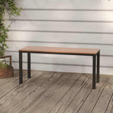 Vidaxl tuinbank 110 cm staal en hkc bruin en zwart