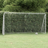 VidaXL Voetbaldoel met net 366x122x182 cm staal wit