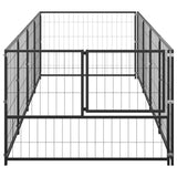 VidaXL Hondenkennel 4 m² staal zwart