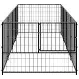 Vidaxl hondenkennel 4 m² staal zwart