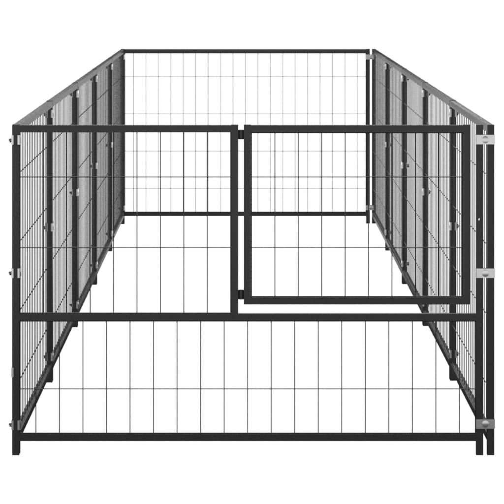 VidaXL Hondenkennel 5 m² staal zwart