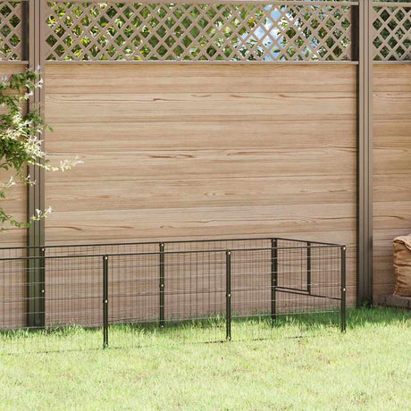 Vidaxl hondenkennel 5 m² staal zwart