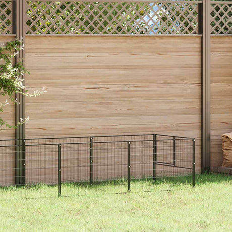 Vidaxl hondenkennel 5 m² staal zwart
