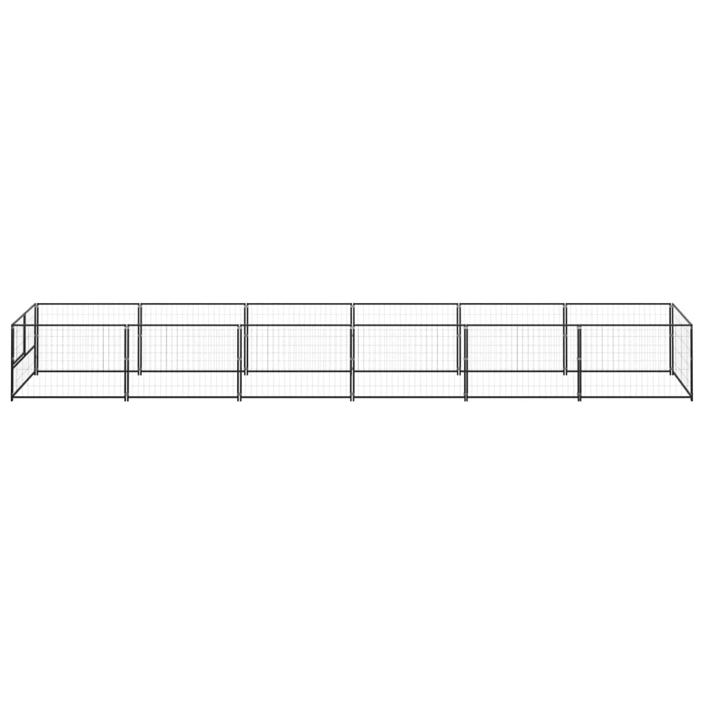 VidaXL Hondenkennel 6 m² staal zwart