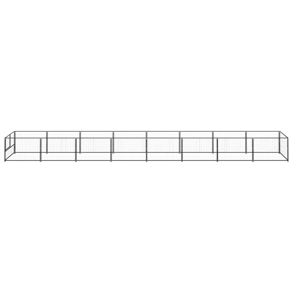 VidaXL Hondenkennel 8 m² staal zwart