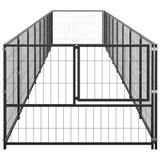 VidaXL Hondenkennel 8 m² staal zwart