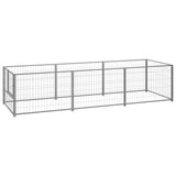 VidaXL Hondenkennel 3 m² staal zilverkleurig