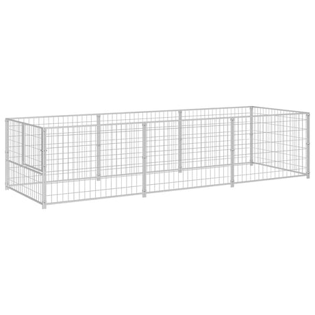 Vidaxl hondenkennel 3 m² staal zilverkleurig