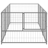 VidaXL Hondenkennel 3 m² staal zilverkleurig