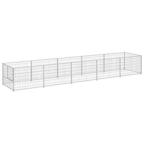 Vidaxl hondenkennel 5 m² staal zilverkleurig