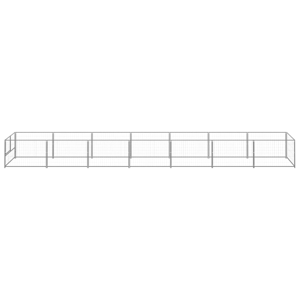 VidaXL Hondenkennel 7 m² staal zilverkleurig